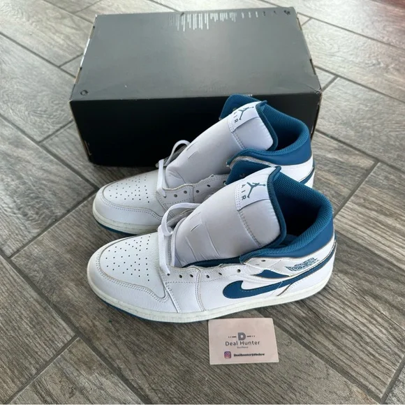 Brand New Air Jordan 1 Mid Men’s Sneakers “Industrial Blue” - Picture 5 of 12